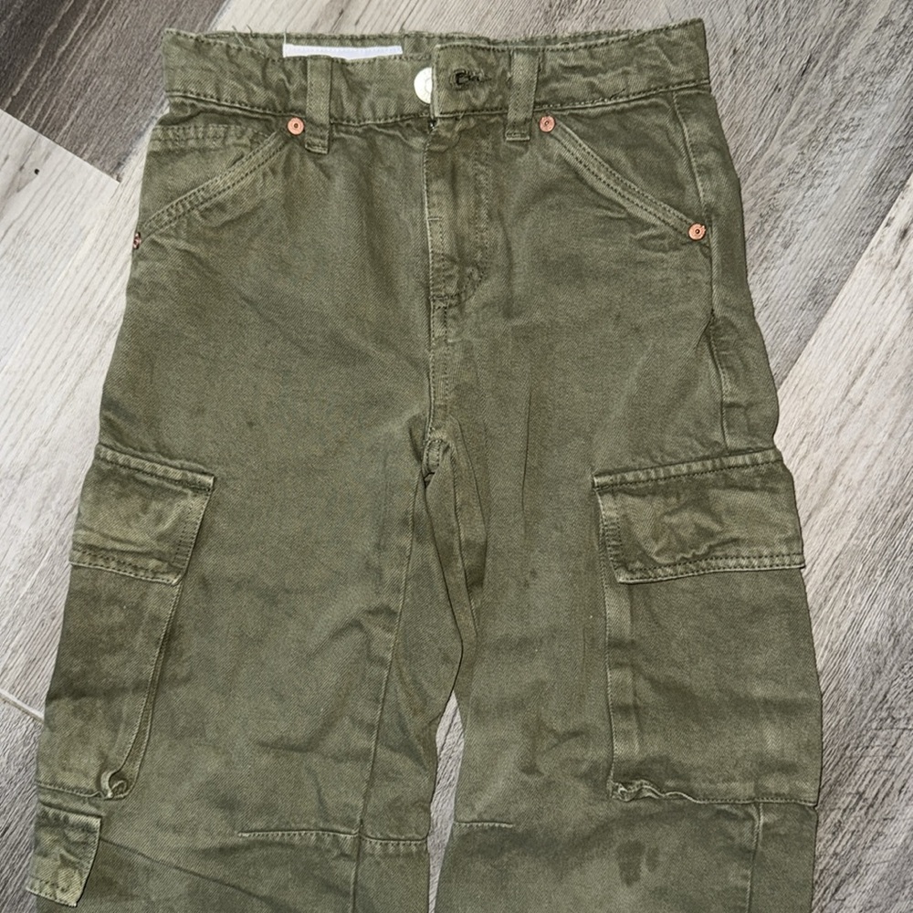 Zara Olive Green Cargo Pants - Picture 3 of 6
